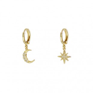 Dangle Earrings Fashion Classic Geometric Women Asymmetric Earrings Of Star And Moon Female Jewelry