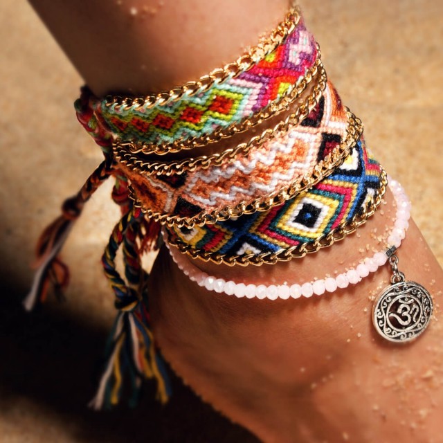 String Ankle Bracelets Waterproof Rope Anklets Braided Beach Boho Coin  Anklets Cute Friendship Foot Jewelry for Women Teen Girls | Wish